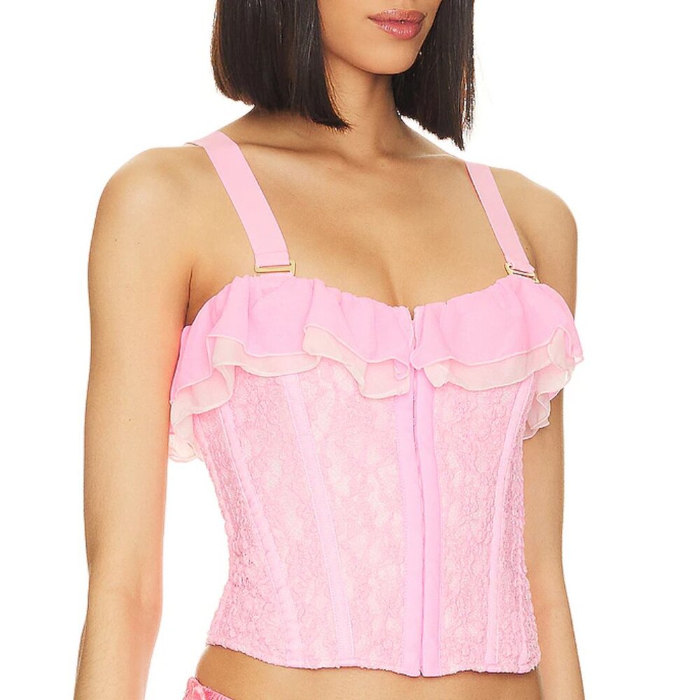 Free People We Are HAH Seams Like A Princess Corset Rose Quartz Pink